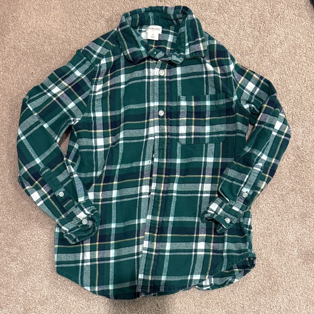 Boys Crewcut size 8 Flannel button down